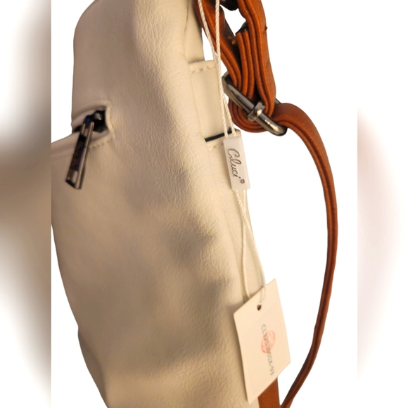 Cluci Amos Triple Pockets Vintage Crossbody Bag Beige & Brown NWT - Picture 7 of 14